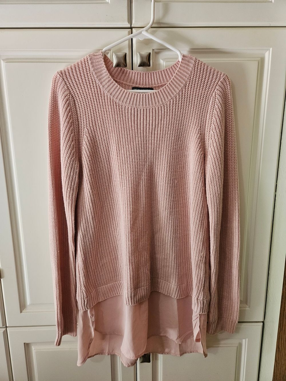 Layered Cashmere Blend Pink Knit Sweater Soft Girl Preppy Smart Casual Coquette
